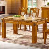 厂家直销 天然大理石长方形餐桌椅组合 餐厅吃饭桌子 1.3 1.5 1.8