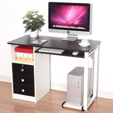 简易电脑桌台式家用1米书桌办公桌带抽屉 简约现代一体机电脑桌