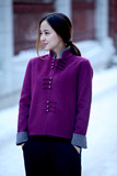 云遮月 素年锦时原创女装 2015冬装新款高品质双面羊绒中式短外套