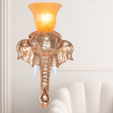 欧式时尚创意过道走廊楼梯雕花树脂大象背景墙壁灯卧室床头装饰灯