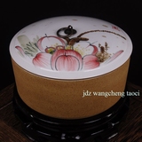 包邮 景德镇陶瓷器现代中式 三饼普洱茶叶罐 陶瓷茶叶罐 普洱茶罐