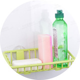 日本创意吸壁式沥水架 浴室角架化妆品收纳篮 吸盘式置物架整理盒
