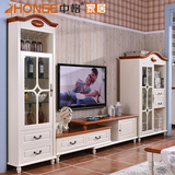 中格家具可伸缩实木电视柜欧式简约小户型组合厅柜地中海地柜书柜