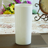 现代简约时尚直筒白色水培花瓶客厅陶瓷摆件鲜花干花花器家居装饰