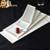 陶瓷盘子菜盘家用餐具长方形寿司盘纯白创意酒店特色蛋糕点心瑞思