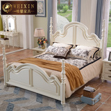 唯馨全实木美式床欧式双人床 全实木床高箱储物卧室家具1.8米婚床