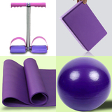 女士 瑜伽 球垫砖 拉力器紫粉蓝 色套装健瘦 身 毯子 初学者包邮
