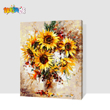 【佳彩天颜】 diy数字油画 客厅风景花卉大幅手绘装饰画 向日葵