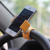 汽车车载手机架三星iPhone6splus苹果5S红小米车用方向盘手机支架