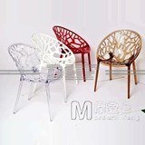 Crystal chair植物椅 透明椅 镂空椅 PC椅 简约现代餐椅