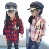 童装 女童 2016春季新款 格子衬衣2-3-4-5-6-7岁儿童韩版长袖衬衫