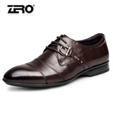 Zero零度男士正装皮鞋时尚潮流尖头皮鞋商务正装皮鞋舒适系带男鞋