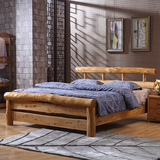 原生态原木实木箱体双人床大床柏木1.5 1.8米高箱床 现代简约家具