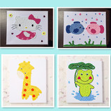 儿童手工益智DIY创意材料包幼儿园纽扣画子亲子装饰粘贴画青蛙