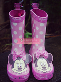 迪士尼儿童雨鞋橡胶防滑水鞋男女童米妮学生中筒雨靴包邮外贸原单
