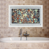 鹅卵石池塘3D立体墙贴防水地面贴画卫生间浴室地砖贴瓷砖贴装饰画