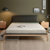 实木橡木黑胡桃木北欧日式床个性创意双人床简约现代软靠背床婚床