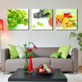 现代装饰画厨房壁画挂画餐厅画三联水果遮挡电表箱无框画冰晶画