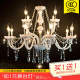 白玉蜡烛水晶吊灯 创意客厅餐厅灯 卧室灯饰  欧式时尚婚房灯具