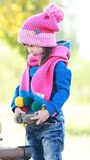 韩国新款儿童围巾帽子两件套冬季4-56-7-89-12岁男女中大童毛线帽