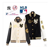 IT代购经典MLB棒球服男女羊毛呢外套 NY洋基棒球刺绣情侣卫衣夹克