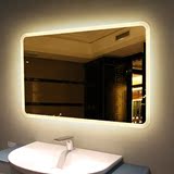 砂镜子浴室镜卫生间LED灯镜洗手间壁挂带灯光镜子卫浴无框喷