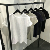 韩国代购男装东大门正品男士潮016夏季新款棉白色简洁打底短袖T恤