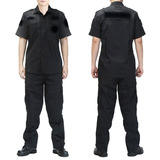 夏季短袖物业保安执勤制服半袖作训服套装男士黑色户外全套工作服