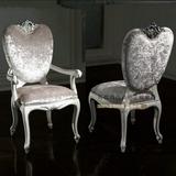 欧式餐椅子新古典餐椅子白漆瞄银酒店餐椅实木家具售楼部美甲椅
