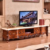 欧式天然大理石电视柜全实木高档茶几雕花客厅机柜组合客厅家具