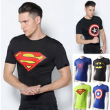 复仇者超人短袖 紧身衣男女款  钢铁侠超级英雄美国队长蝙蝠侠T恤