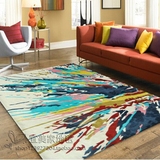 个性抽象彩色地毯客厅茶几沙发地毯卧室床边样板间手工晴纶地毯