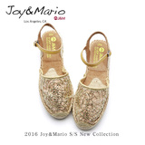 快乐玛丽女鞋2016夏季韩版松糕厚底包头一字式扣带时装凉鞋51018W