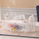现代创意陶瓷纸巾盒客厅时尚纸巾收纳盒餐桌抽纸盒摆件家居装饰品