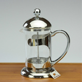 雅风耐高温玻璃泡茶壶冲茶器不锈钢过滤法压壶 咖啡壶养生花茶壶
