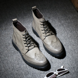 主推 A248-9810-145冬季新款流行高帮鞋复古雕花布洛克英伦马丁靴
