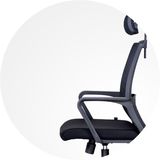 快供 电脑椅 家用转椅休闲椅网布座椅 可升降固定扶手职员 办公椅