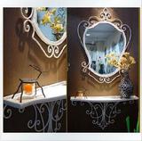 欧式铁艺镜子 浴室镜 铁艺镜框 穿衣镜 全身镜 梳妆台 现货