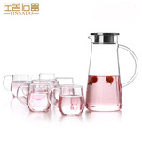 左茗右器 耐热玻璃整套茶具大容量凉水壶冷水壶玻璃茶壶水杯套装