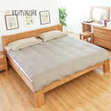 纯实木床进口白橡木双人床1.5/1.8米大粗腿床单人床简约现代特价