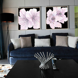 现代简约美式客厅卧室床头单幅墙画沙发二联画无框抽象花卉装饰画