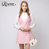 商场同款ROEM罗燕16年新品甜美粉嫩连衣裙RCOW62302M专柜正品