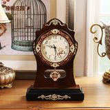 橡树庄园 欧式古典实木座钟摆件 家居客厅静音台钟摆设软装饰品