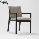 简约现代北欧餐椅家用靠背椅真皮椅子时尚多功能实木桌椅可定制