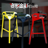 铁之家变形金刚椅休闲设计师椅铸铁铁艺酒吧椅高脚创意几何吧台椅