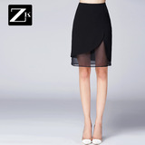 ZK女装2016春装新款半身裙短裙子网纱半身裙黑色包裙拼接包臀裙潮