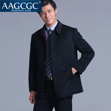 AAGCGC 新款中年男士商务休闲毛呢大衣冬季翻领夹克外套7830