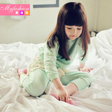 秋款韩版女童圆领蕾丝纱边卫衣裙裤两件套装44037