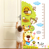 包邮超大可爱卡通儿童墙贴可移除测量身高贴纸动物森林树屋墙贴纸
