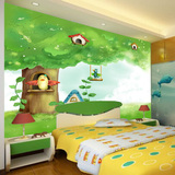 儿童卡通春天的树林 装饰壁纸 卧室背景墙纸 无缝大型壁画/定制